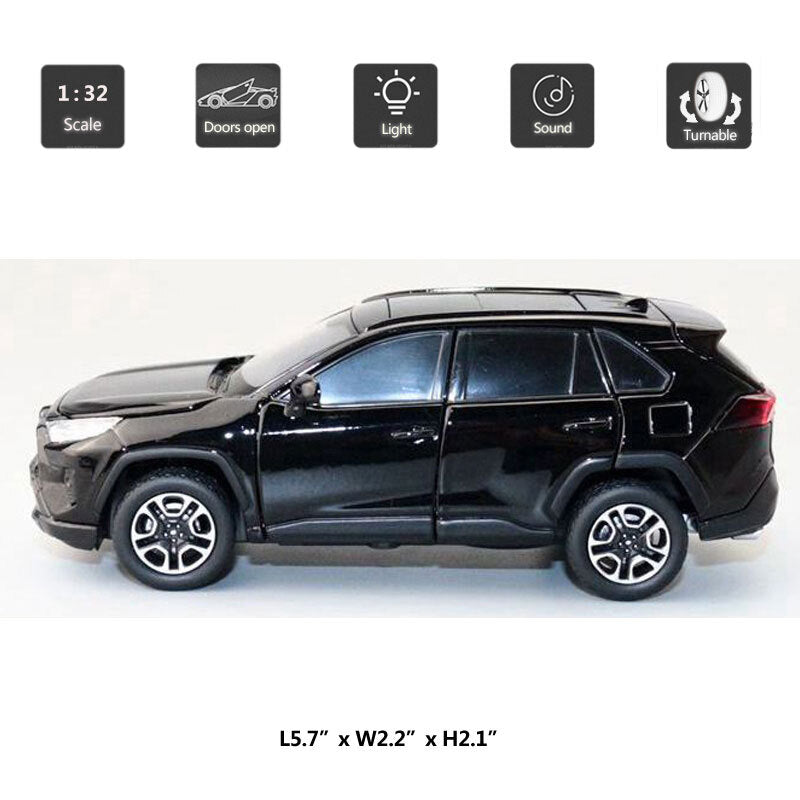 1/32 RAV4 Model Toy Car Alloy Metal Diecast Toy Vehicle Boys Toys for Kids Gifts