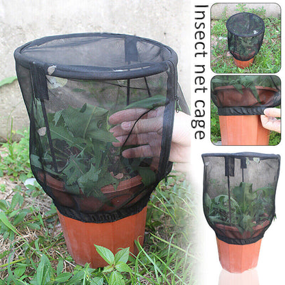 Plant Protective Net Cover with Zipper Mesh Net Bag Garden Plant Cover Fruit