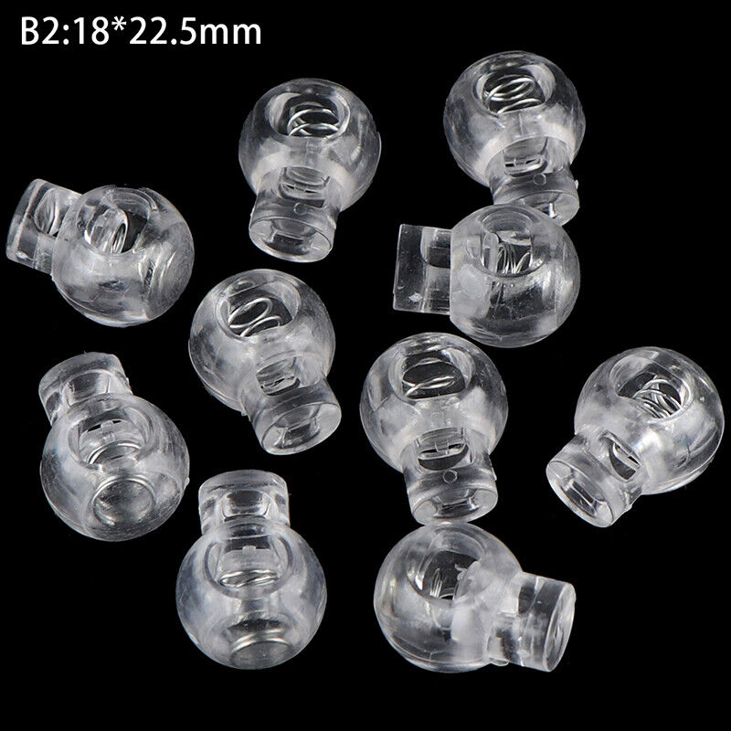 10pcs Cord Lock Plastic Stopper Cord Ends Buckle DIY Shoelace Bag Accessories!