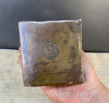 8.4" China Antique Bronze Purely Handmade Ming Xuande Mark Zhuangzi Statue
