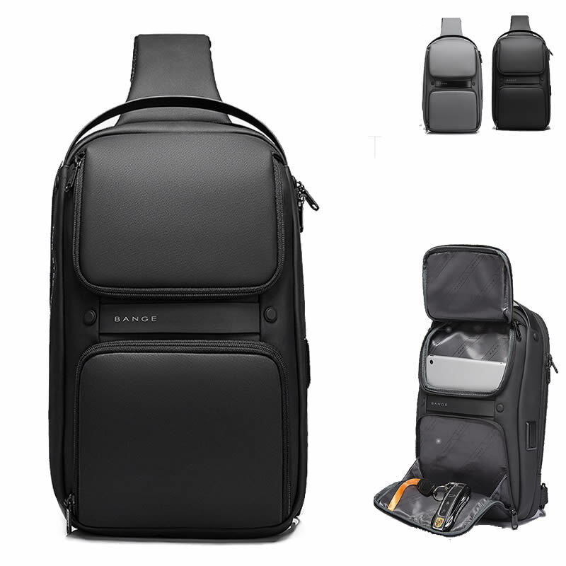 Charging Port Water Resistant Chest Pack Sling Bag Crossbody Backpack Business