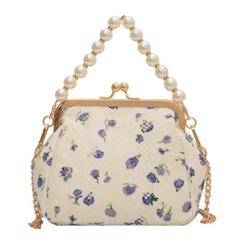 Flowers Bags Wedding Handbag Vintage Clutch Purse Metal Frame 22*15.5*10CM Shell