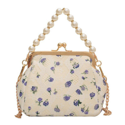 Flowers Bags Wedding Handbag Vintage Clutch Purse Metal Frame 22*15.5*10CM Shell