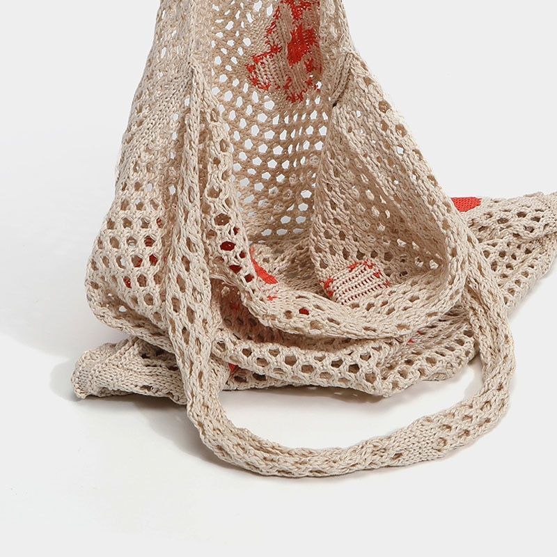 Handbag Knitted Shoulder Bag Large Shopping Tote Woven Hollow Mesh Bag 35*1*60cm