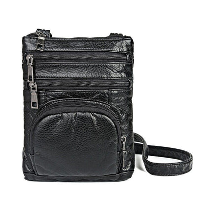 Crossbody Bags Vintage Messenger Bags Multi-pocket Purse Shoulder Bags Leather