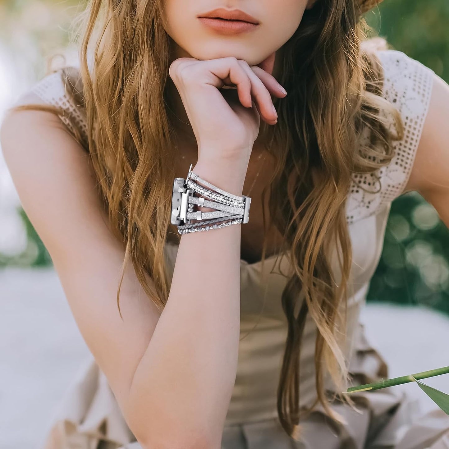 Boho Leather Bracelet for Samsung Galaxy Watch 8/7/6/5/4 Band 40 44Mm Women, 20M