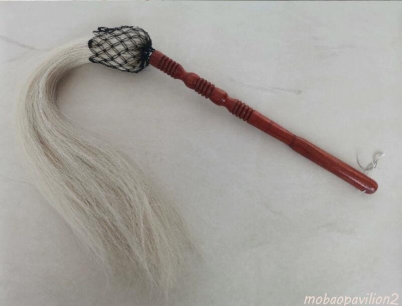 REAL Horse Tail Fly Whisk Swatter TV prop Martial Arts Buddhist Horsetail