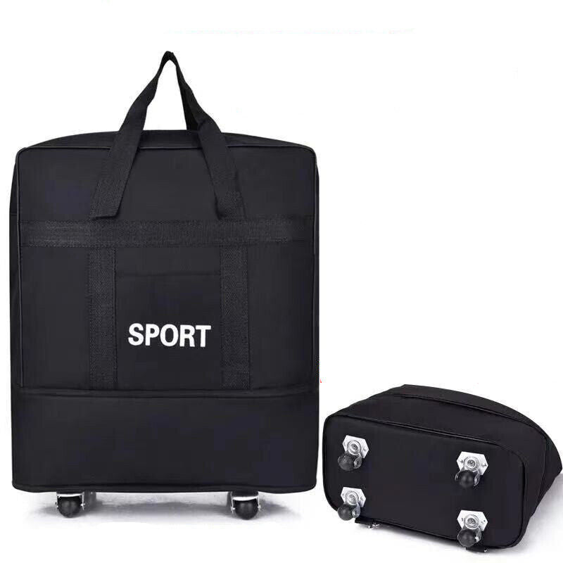 Large Capacity Foldable Luggage Trolley Bags Oxford Expendable Wheel Travel Bags