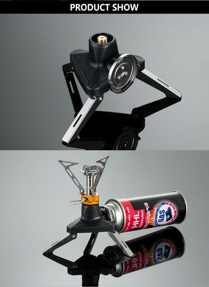 Adapter Butane Gas Canister Cartridge Camping Tripod Stove Adaptor Black Outdoor