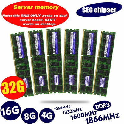 8GB DDR3 1333MHz 1600Mhz 1866Mhz 8G 1333 1600 1866 REG ECC Memory RAM Wholesale