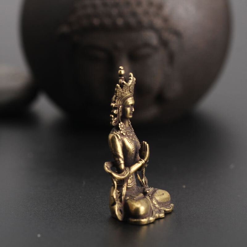 Chinese Collection old Asian Brass guanyin tara godness Exquisite statue