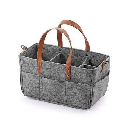 Baby Felt Storage Nursery Basket Bag Handle Nappy Kids Storage Pocket