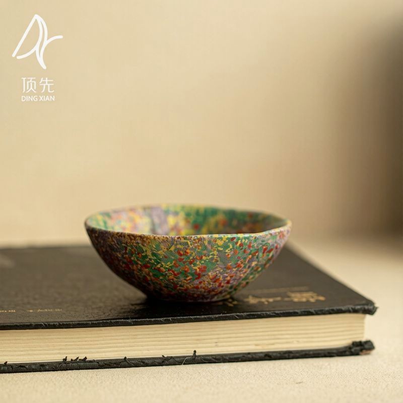Hand Painted Multicolor Rock Glaze Tea Cup 7.9cm 65ml Personal Master Teacup