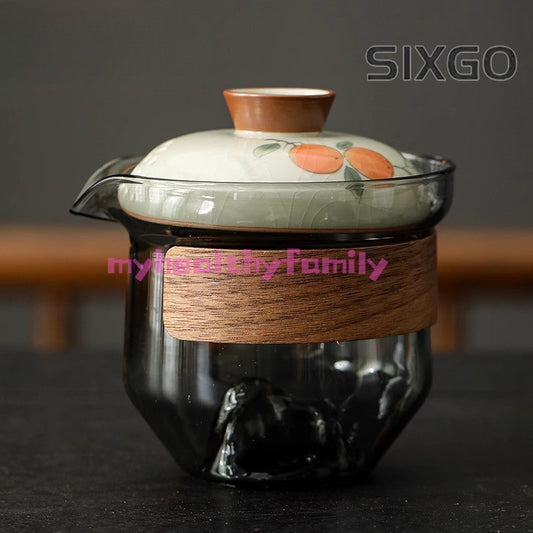 Handheld Teapot Single Pot Gaiwan Porcelain Ge Kiln Travel Tea Set