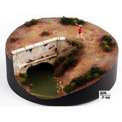 1/72 Suburban Bridge Scene Platform Model For Tank Military Scene/give Away Girl