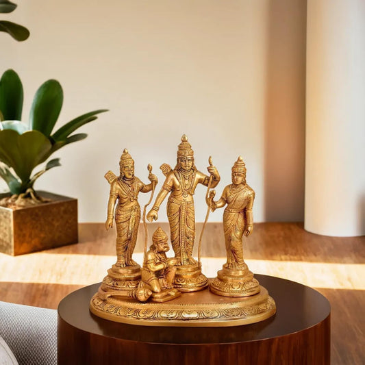 Ram Darbar Lord Rama Sita Laxman Hanuman Brass Family Statue Figurine Sculpture