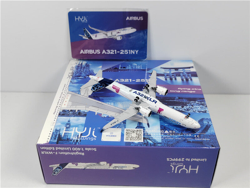 HYJLwings For Airbus A321-251NY F-WXLR LTD flying Xtra long range 1/400 Model