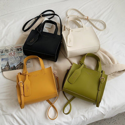 Soft Leather Crossbody Bag Women Solid Color Shoulder Purse Trendy Handbag Green