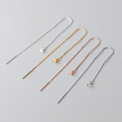 925 Sterling Silver Threader Ear Thread Earrings with Peg Cap DIY Findings