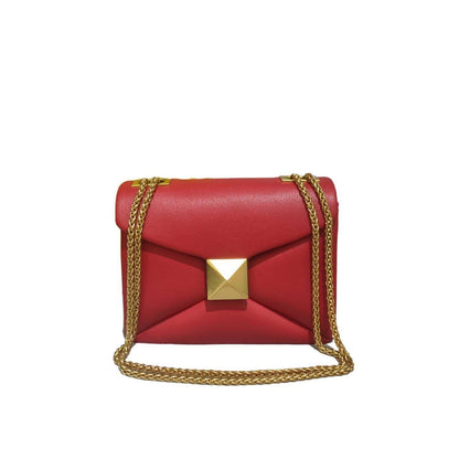 Genuine Leather Bag Handbag Golden Chain Shoulder Purse Green Tote Bag Crossbody