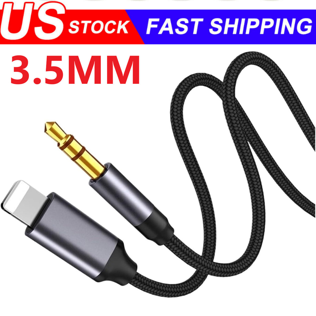 For iPhone 7 8 X XR 11 12 13 Pro Max 8 Pin to 3.5mm AUX Audio Car Adapter Cord