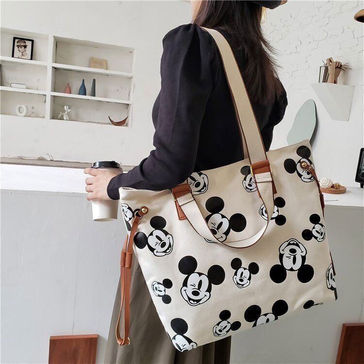 Cute Disney Mickey Mouse Fashion Canvas bag large capacity tote bag shoulder bag