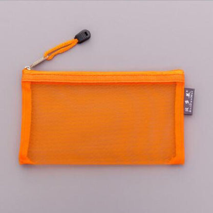 1Pc Transparent Grid Zipper Bag Pencil Case Storage Package 11*20CM PVC Cosmetic
