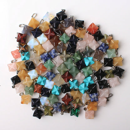 Wholesale Price! 50pcs Mixed Colour Merkaba Crystals Pendant Reiki Healing