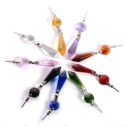 20pcs Crystal Chandelier Lamp Icicle Prisms Parts Hanging Drops Pendants 38mm
