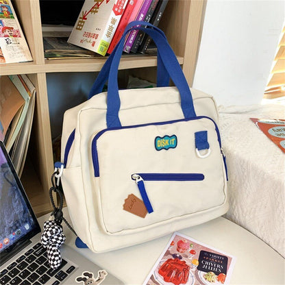 Cute Backpack Student Bag Badge Multifunctional Waterproof Nylon 35*28*12 CM 1PC