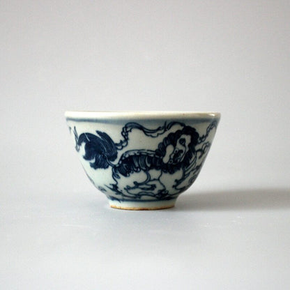 5cm Antique Ceramic Lion Tea Cup Qingming Retro Pinming Tea Master Cup Chinese