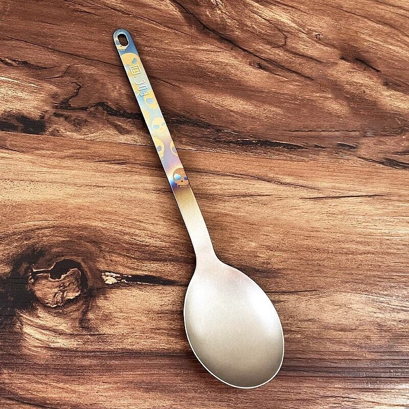 TA1 Pure Titanium Korean Long Handle Dinner Spoon+Fork Soup Coffee Spoon Cutlery