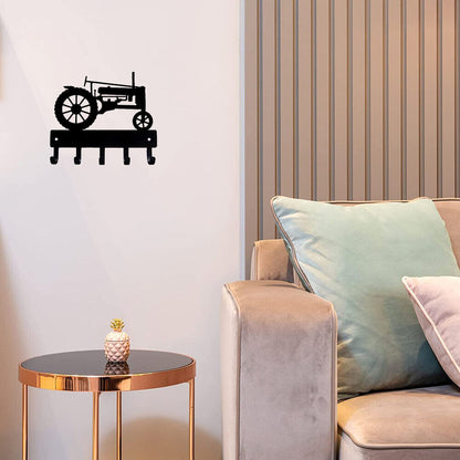 Farm Tractor #39 Key Rack Hanger - 9 inch Wide Metal Wall Art