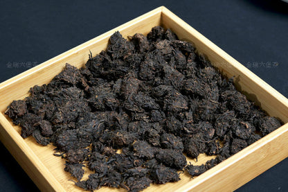 Guangxi Aged Dark Tea Wild Liu Bao Lao Cha Tou Golden Bud Nuggets 500g Boutique