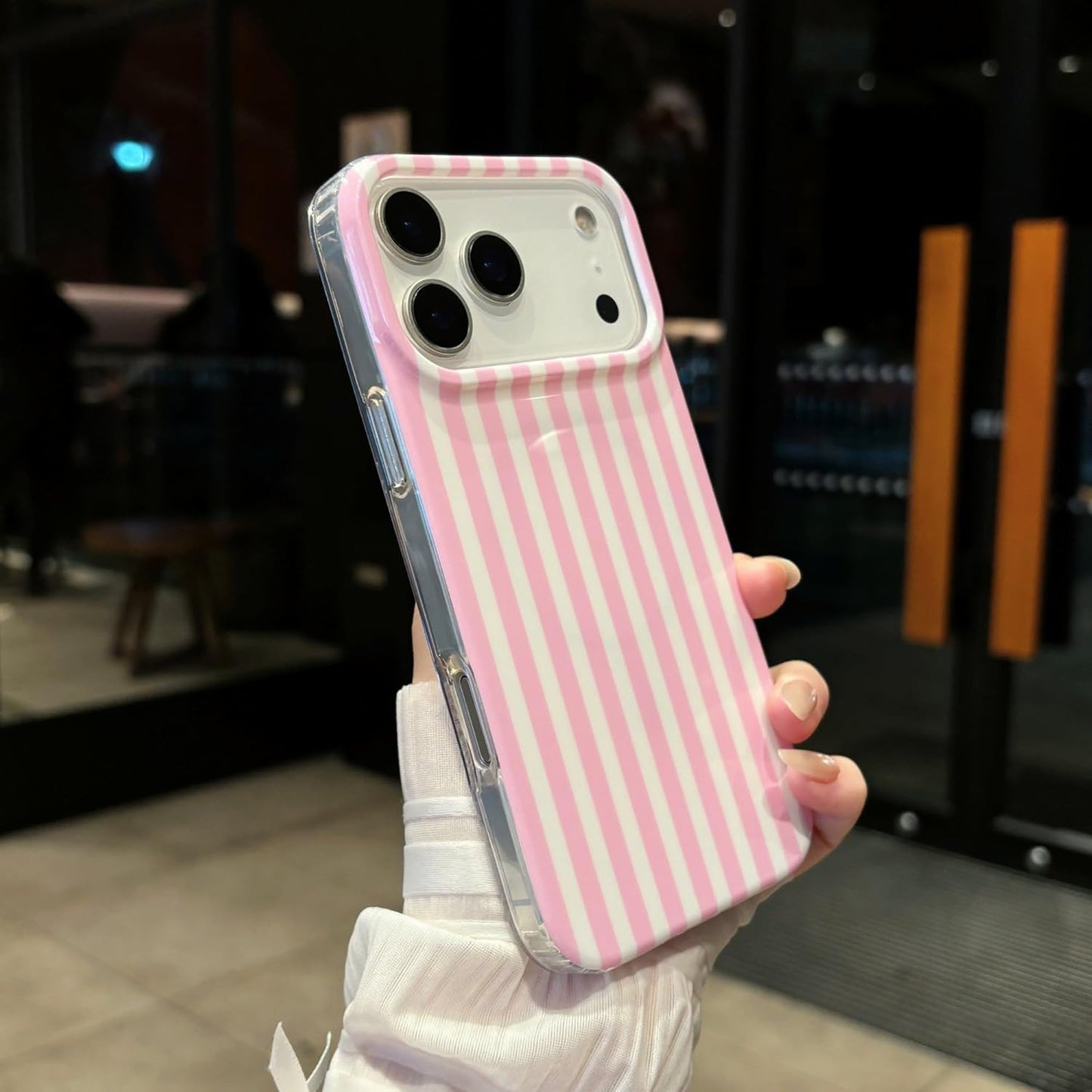 Magnetic for Iphone 17 Pro Max Case Striped Phone Case Cute Women Girly Trendy C