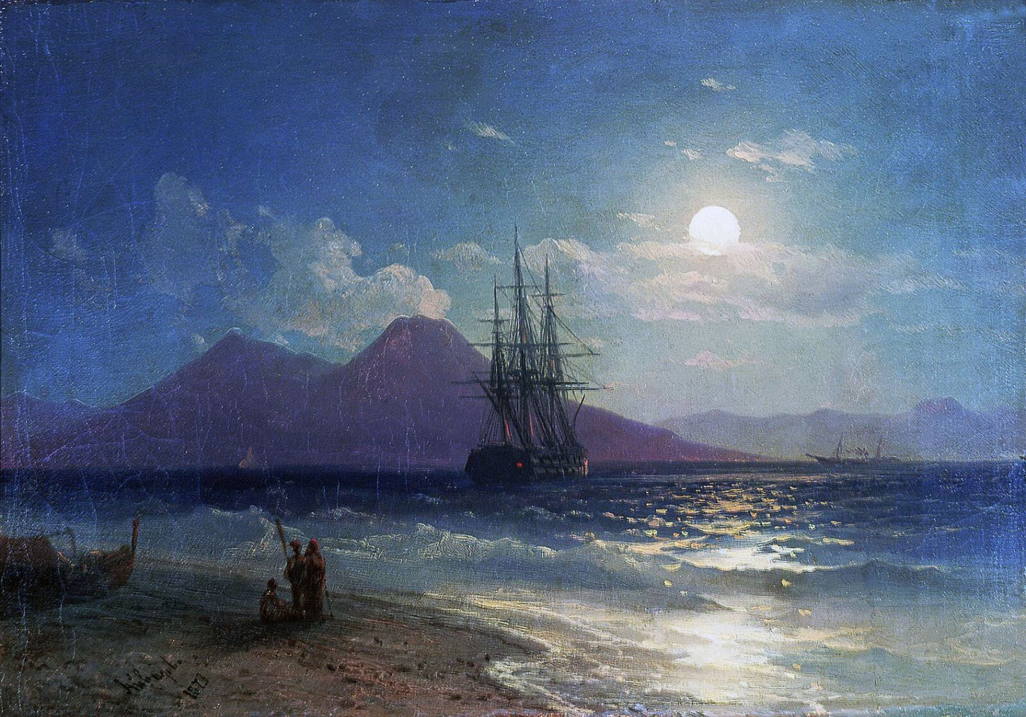 Oil painting Seascape-at-Night-Ivan-Constantinovich-Aivazovsky-Oil-Painting art