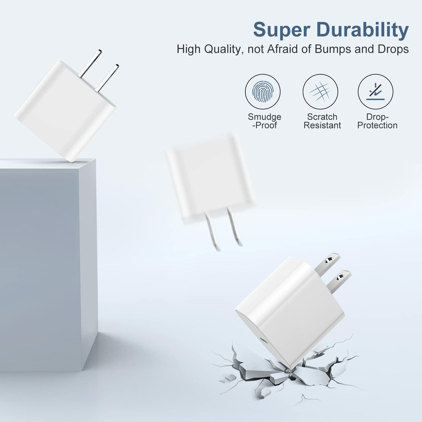 USB C Fast Charger Cube 20W PD Adapter for iPhone 16/16Pro Max/16Plus/15/14 Lot