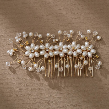 Women Hair Combs Korean Fashion Pearl Handmade Hairpins Clip DIY Styling Jewelry