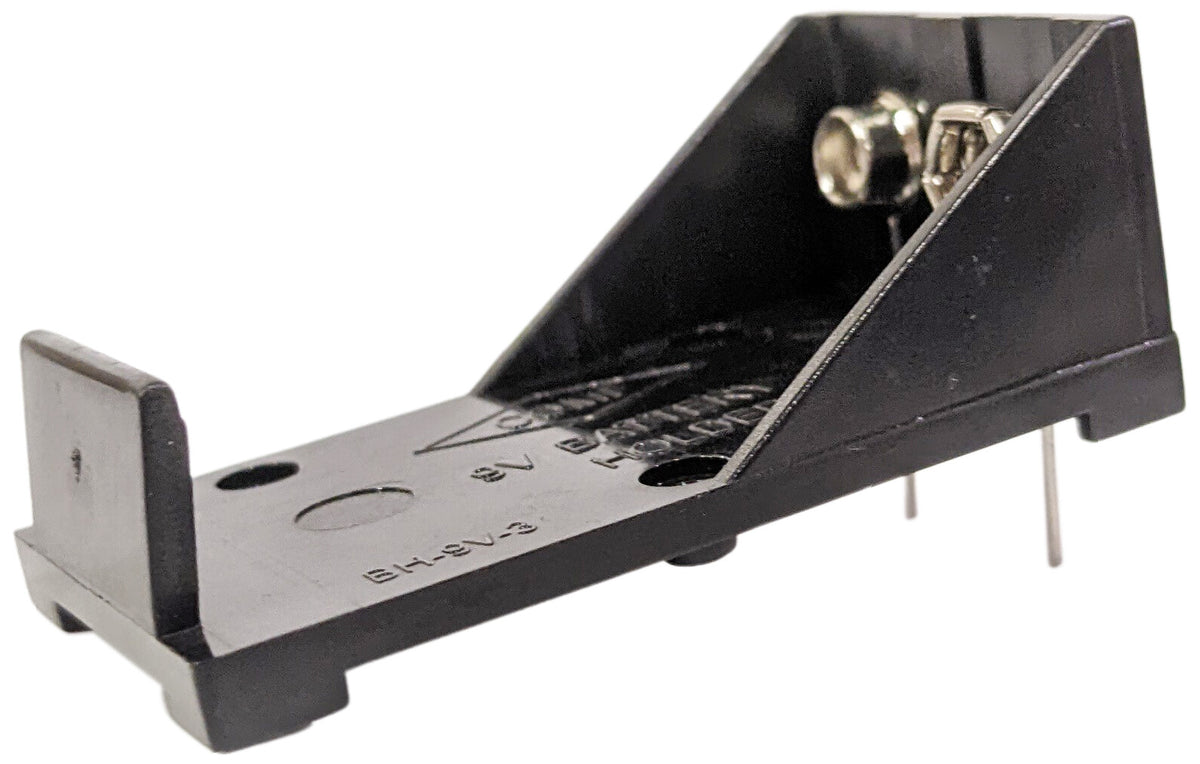 9V Battery Holder with PCB Pins, Plastic Case (2.12" x 1.18" x 0.81")