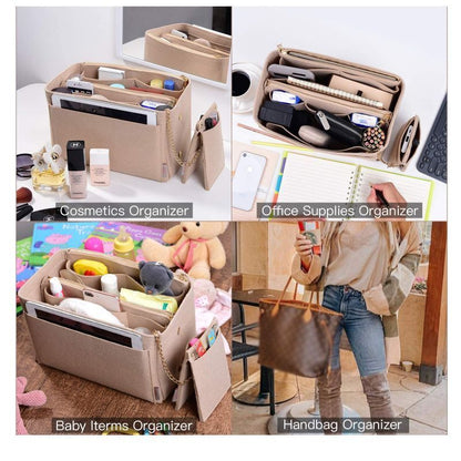Felt Cosmetic bag wallet Insert Bag Handbag Organizer Make up Organizer Fit 1 PC