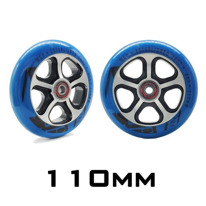 2 High Precision Aluminum Alloy Hub Scooter Wheel Heavy Speed Roller 100mm 88 A