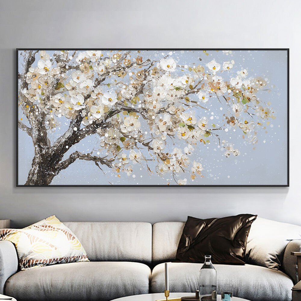 Hand Painted Flowers Tree Oil Painting On Canvas Morden Decorative Wall Art