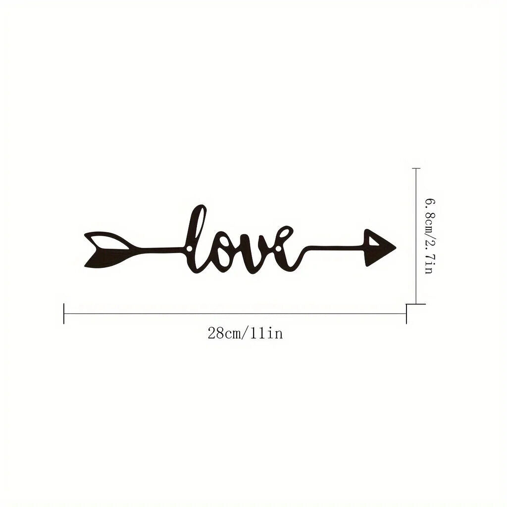 1pc Cutout Sculpture Arrow Sign Rustic Wall Art Decoration Word Sign Decor