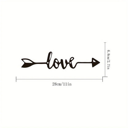 1pc Cutout Sculpture Arrow Sign Rustic Wall Art Decoration Word Sign Decor