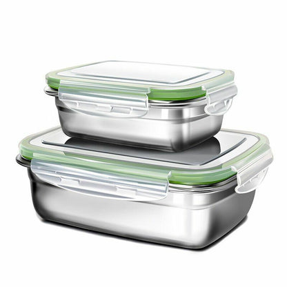 Lunch Container Stainless Steel Food Snack Storage Boxes Eco-friendly Rectangle