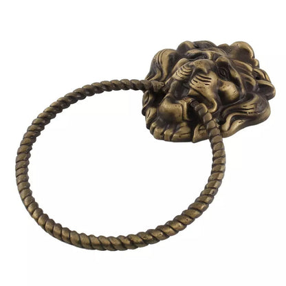 Antique Look Lion Brass Door Knocker With Rope Ring Door Bell Home Decor