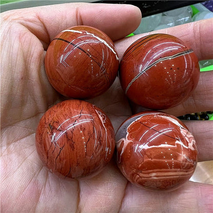 1pc Natural Red Jasper Ball Quartz Crystal Sphere Reiki Healing 30mm