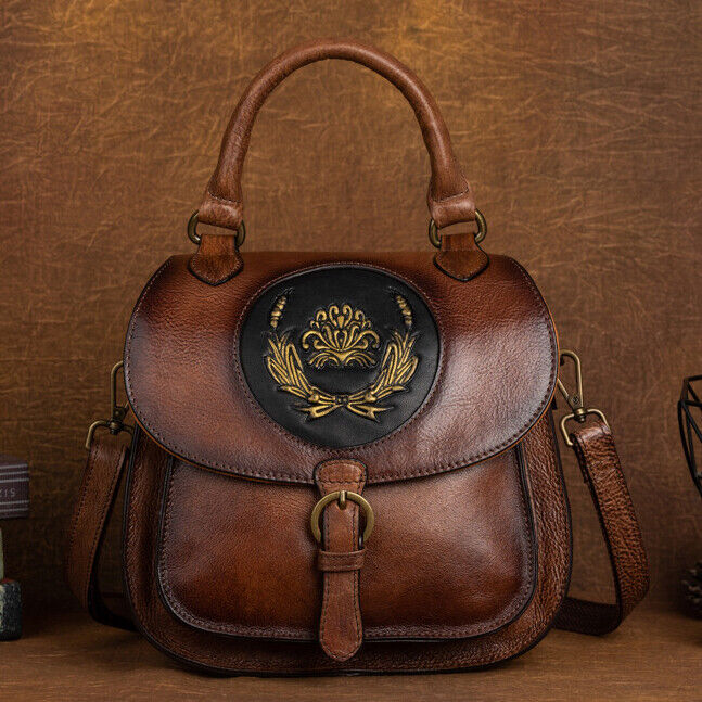Top Cow Leather Women's Handbag, Luxury Leather Small Backpack Shoulder Bag Hobo