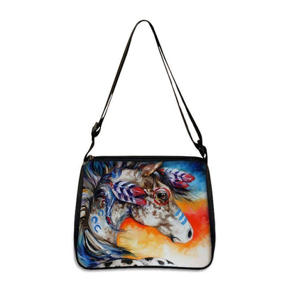 Horse Print Handbag Canvas Shoulder Bag Messenger Bags Travel Crossbody Nylon