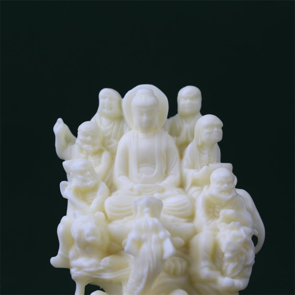 15cm 18 Arhat Buddha Carvings Temple Hall Worship Carving Crafts Collectible